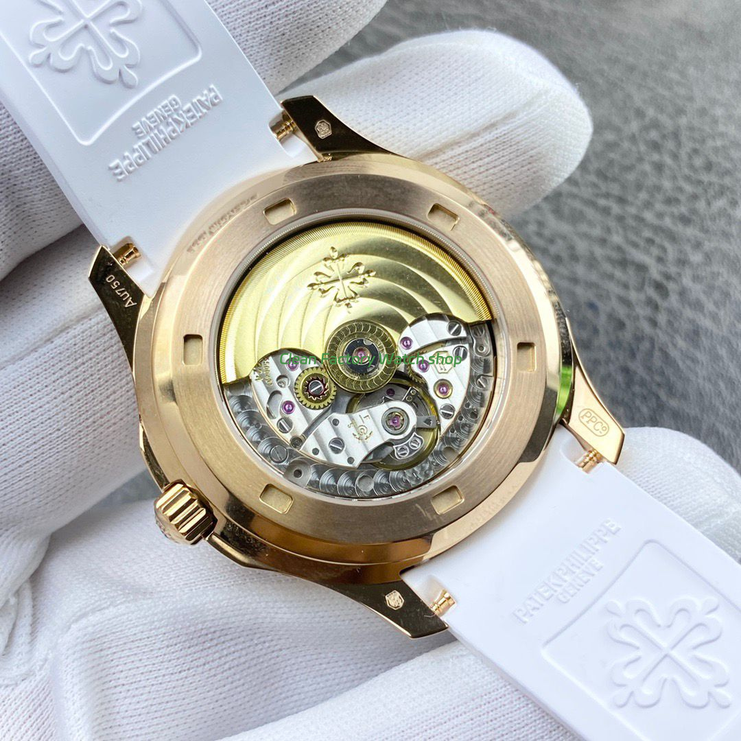 PP+ Factory Patek Philippe Aquanaut 5261R 40mm Rose Gold White Rubber Strap White Dial (3) PP+ Factory Patek Philippe Aquanaut 5261R 40mm Rose Gold White Rubber Strap White Dial (3)