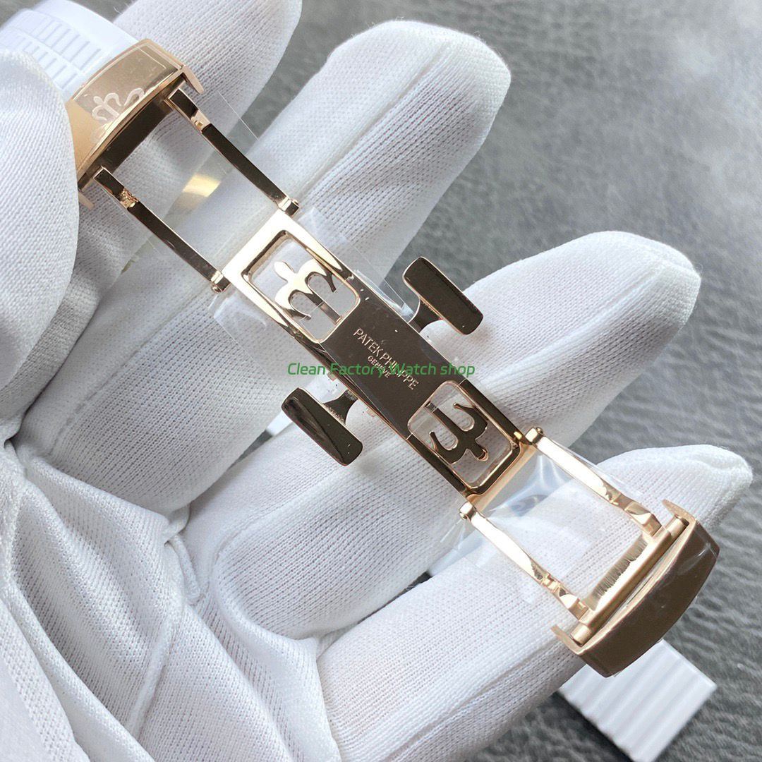 PP+ Factory Patek Philippe Aquanaut 5261R 40mm Rose Gold White Rubber Strap White Dial (8) PP+ Factory Patek Philippe Aquanaut 5261R 40mm Rose Gold White Rubber Strap White Dial (8)