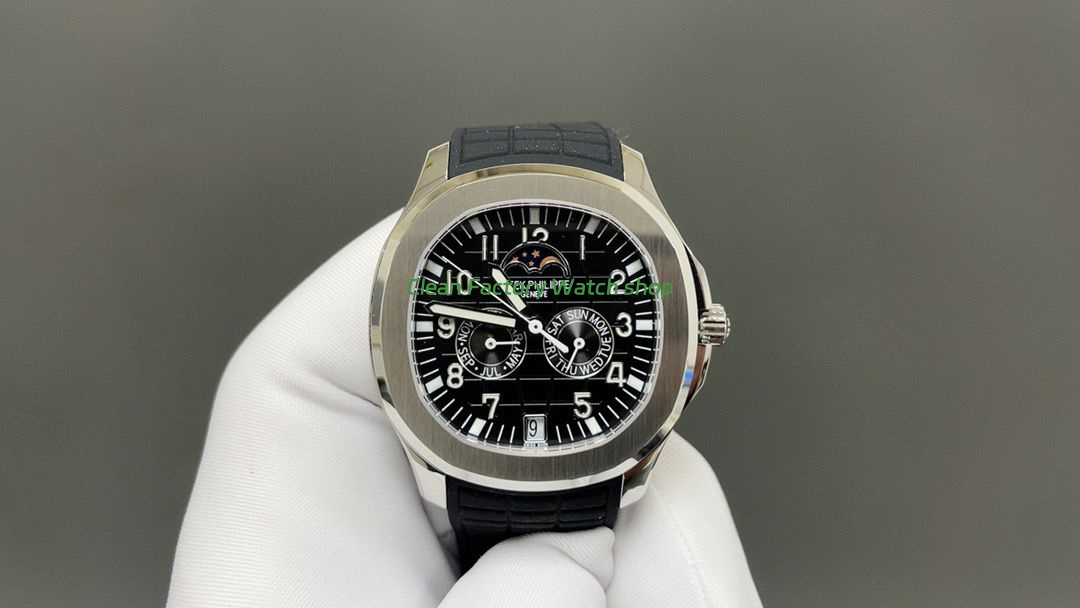 PP Patek Philippe Aquanaut 5261 40mm Steel Black Rubber Strap Black Dial 4 Clean Factory Watch