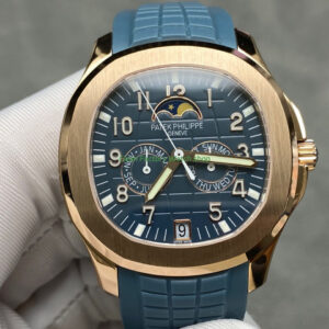 PPM Factory Patek Philippe Aquanaut 5261R-001 40mm Rose Gold Blue Rubber Strap Blue Dial