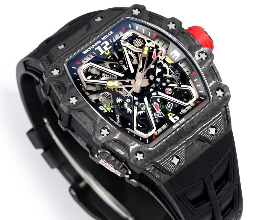 RM Factory Richard Mille RM35-03 Black Carbon Fiber Black Rubber Strap Black Skeletonized Dial (3) RM Factory Richard Mille RM35-03 Black Carbon Fiber Black Rubber Strap Black Skeletonized Dial (3)