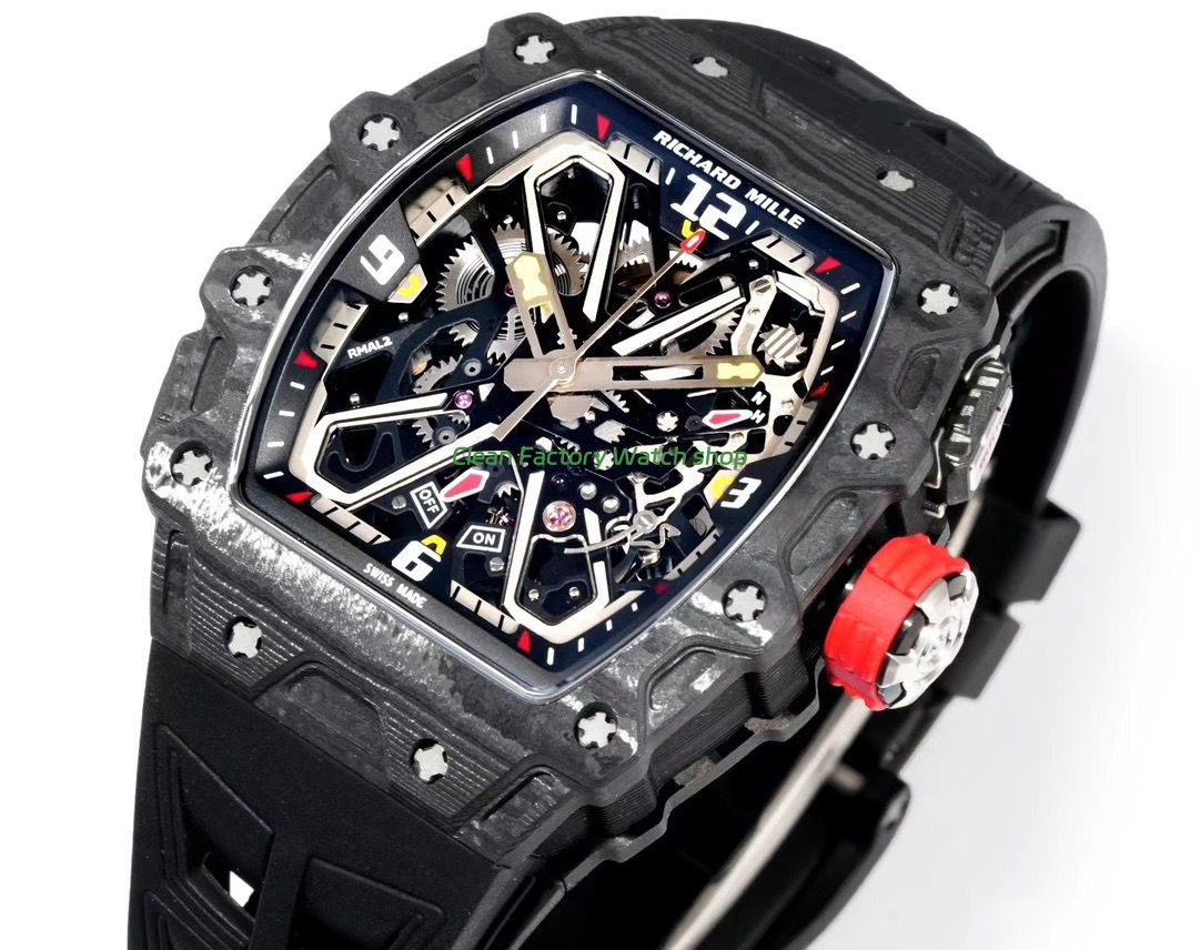 RM Factory Richard Mille RM35-03 Black Carbon Fiber Black Rubber Strap Black Skeletonized Dial (5) RM Factory Richard Mille RM35-03 Black Carbon Fiber Black Rubber Strap Black Skeletonized Dial (5)