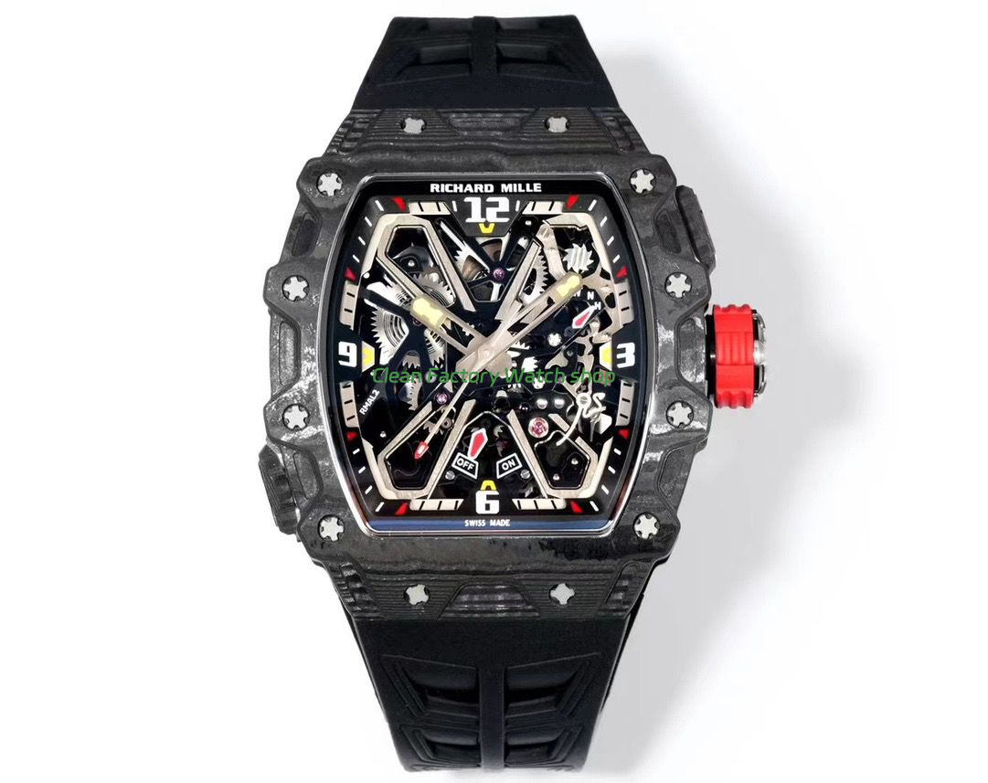 RM Factory Richard Mille RM35-03 Black Carbon Fiber Black Rubber Strap Black Skeletonized Dial 1 RM Factory Richard Mille RM35 03 Black Carbon Fiber Black Rubber Strap Black Skeletonized Dial 7 Clean Factory Watch
