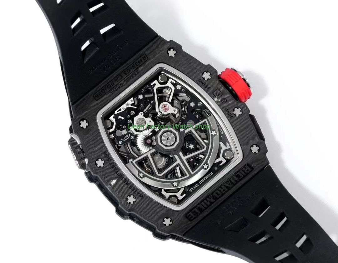 RM Factory Richard Mille RM35-03 Black Carbon Fiber Black Rubber Strap Black Skeletonized Dial (8) RM Factory Richard Mille RM35-03 Black Carbon Fiber Black Rubber Strap Black Skeletonized Dial (8)