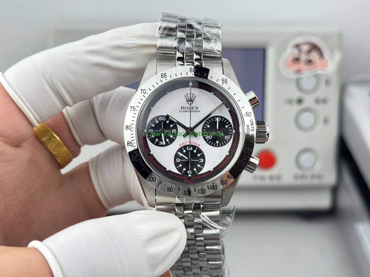 SN Factory Rolex Daytona 6239 37mm Full Steel White Dial 7 Clean Factory Watch