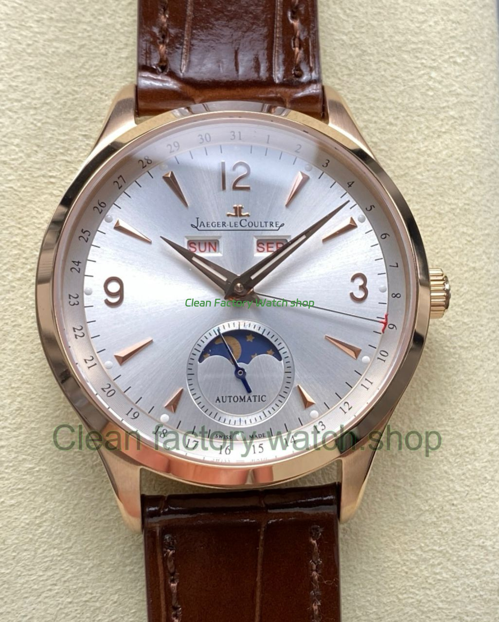 TW Factory Jaeger-LeCoultre Master Calendar Q1552520 39mm Rose Gold Silver Dial 1 TW Factory Jaeger LeCoultre Master Calendar Q1552520 39mm Rose Gold Silver Dial 11 Clean Factory Watch