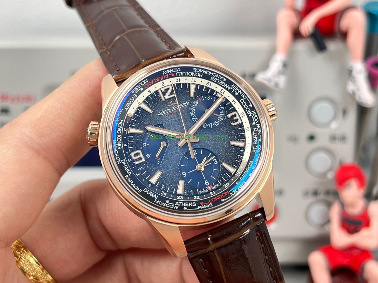 TW Factory Jaeger-LeCoultre Polaris Geographic Wt 42mm Rose Gold Blue Dial (9) TW Factory Jaeger-LeCoultre Polaris Geographic Wt 42mm Rose Gold Blue Dial (9)
