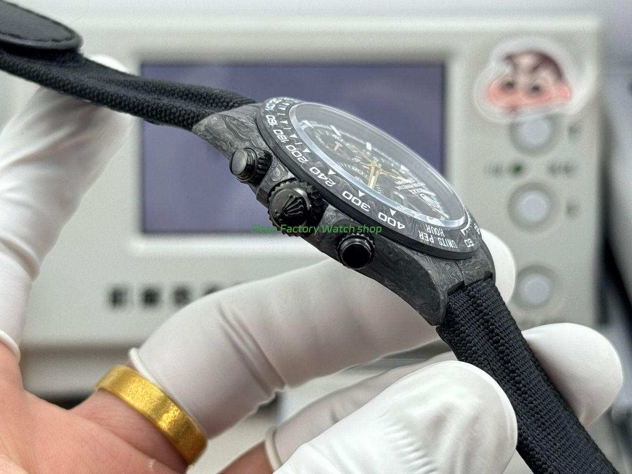 TW Factory Rolex Daytona 116500 40mm Black Carbon Fiber Black Canvas Strap Skeleton Dial (2) TW Factory Rolex Daytona 116500 40mm Black Carbon Fiber Black Canvas Strap Skeleton Dial (2)