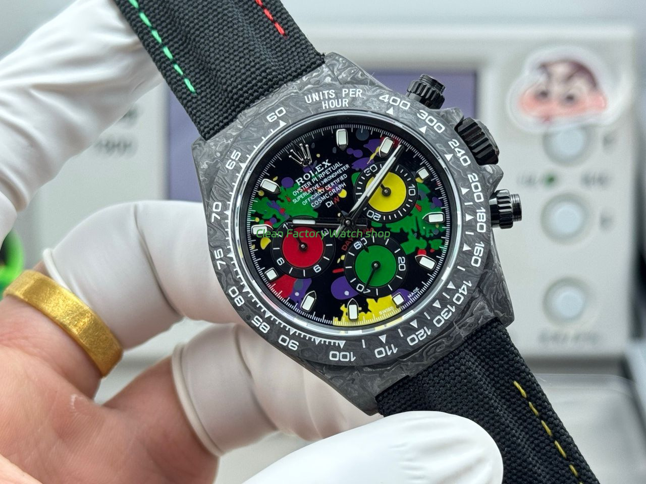 TW Factory Rolex Daytona 116500 40mm Carbon Fiber Black Canvas Strap Black Dial (6) TW Factory Rolex Daytona 116500 40mm Carbon Fiber Black Canvas Strap Black Dial (6)