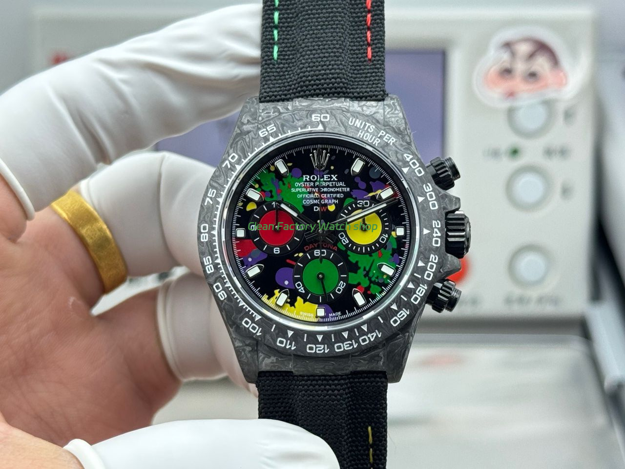 TW Factory Rolex Daytona 116500 40mm Carbon Fiber Black Canvas Strap Black Dial 1 TW Factory Rolex Daytona 116500 40mm Carbon Fiber Black Canvas Strap Black Dial 8 Clean Factory Watch
