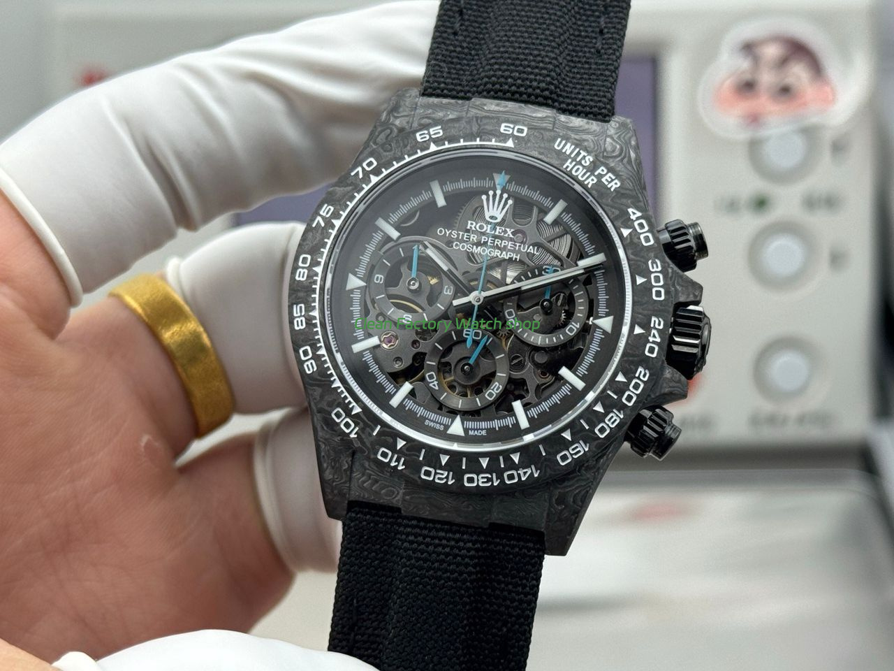 TW Factory Rolex Daytona 116500 40mm Carbon Fiber Black Canvas Strap Skeleton Dial (8) TW Factory Rolex Daytona 116500 40mm Carbon Fiber Black Canvas Strap Skeleton Dial (8)