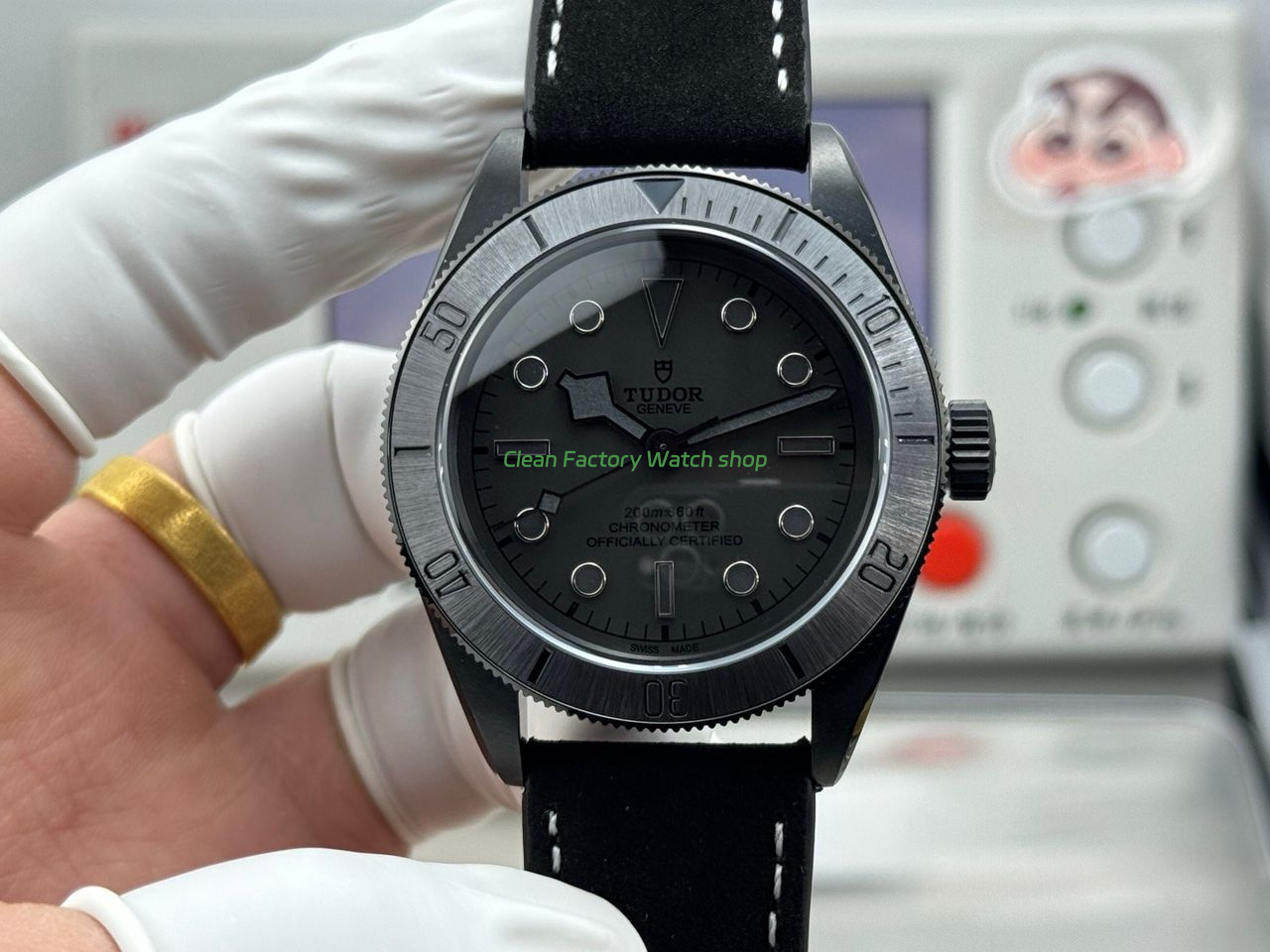 TW Factory Tudor Black Bay 79210CNU 41mm Leather Strap Black DLC coated Black Dial 7 Clean Factory Watch