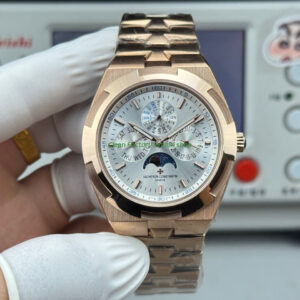TW Factory Vacheron Constantin Overseas Perpetual Calendar 4300V120R-B064 41.5mm Full Rose Gold Silver Dial