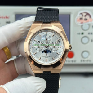 TW Factory Vacheron Constantin Overseas Perpetual Calendar 4300V120R-B064 41.5mm Rose Gold Rubber Strap Silver Dial