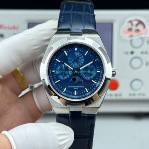 TW Factory Vacheron Constantin Overseas Perpetual Calendar 4300V220G-B945 41.5mm White Gold Leather Strap Blue Dial