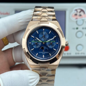 TW Factory Vacheron Constantin Overseas Perpetual Calendar 4300V000R-B509 41.5mm Full Rose Gold Blue Dial