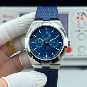 TW Factory Vacheron Constantin Overseas Perpetual Calendar 4300V220G-B945 41.5mm White Gold Rubber Strap Blue Dial
