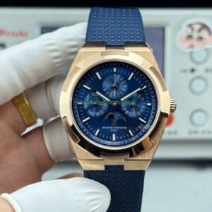 TW Factory Vacheron Constantin Overseas Perpetual Calendar 4300V000R-B509 41.5mm Rose Gold Rubber Strap Blue Dial