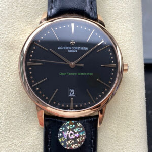 VC+ Factory Vacheron Constantin Patrimony 85180000R-9232 Rose Gold Black Dial