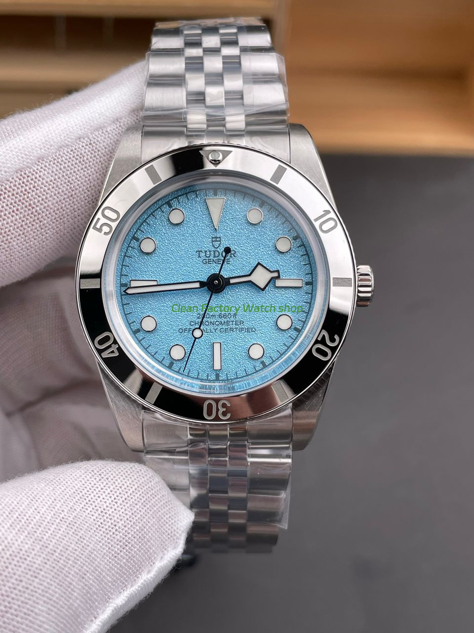 ZF Factory Tudor Black Bay 54 37mm M79000N 0001 Steel Aluminum Bezel Lagoon Blue Dial 9 Clean Factory Watch