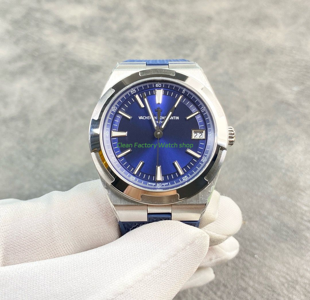 8F Factory Vacheron Constantin Overseas 4500V110A B128 41mm Blue Rubber Strap Blue Dial 6 Clean Factory Watch