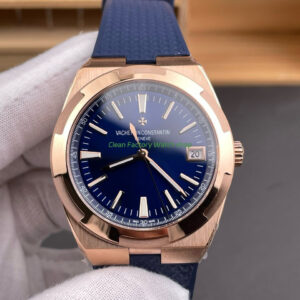 8F Factory Vacheron Constantin Overseas 4520V210R B705 41mm Rode Gold Rubber Strap Blue Dial 9 Clean Factory Watch