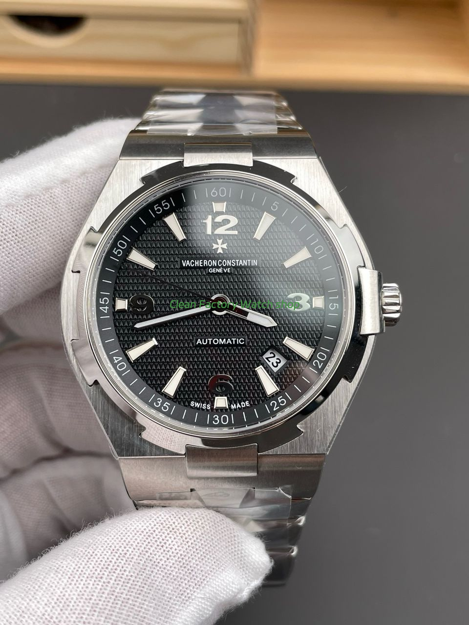 8F Factory Vacheron Constantin Overseas 47040B01A 9094 42mm Full Steel Arabic numerals Black Dial 9 Clean Factory Watch