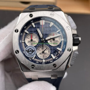 APS Factory Audemars Piguet Royal Oak Offshore Chronograph 26420TI.OO.A027CA.01 43mm Rubber Strap Blue Dial 12 APS Factory Audemars Piguet Royal Oak Offshore Chronograph 26420TI.OO .A027CA.01 43mm Rubber Strap Blue Dial 2 Clean Factory Watch