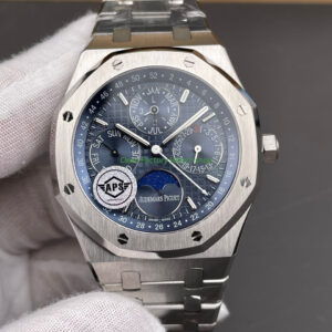 APS Factory Audemars Piguet Royal Oak Perpetual Calendar 26574ST.OO.1220ST.02 41mm Full Steel Blue Dial 14 APS Factory Audemars Piguet Royal Oak Perpetual Calendar 26574ST.OO .1220ST.02 41mm Full Steel Blue Dial 7 Clean Factory Watch