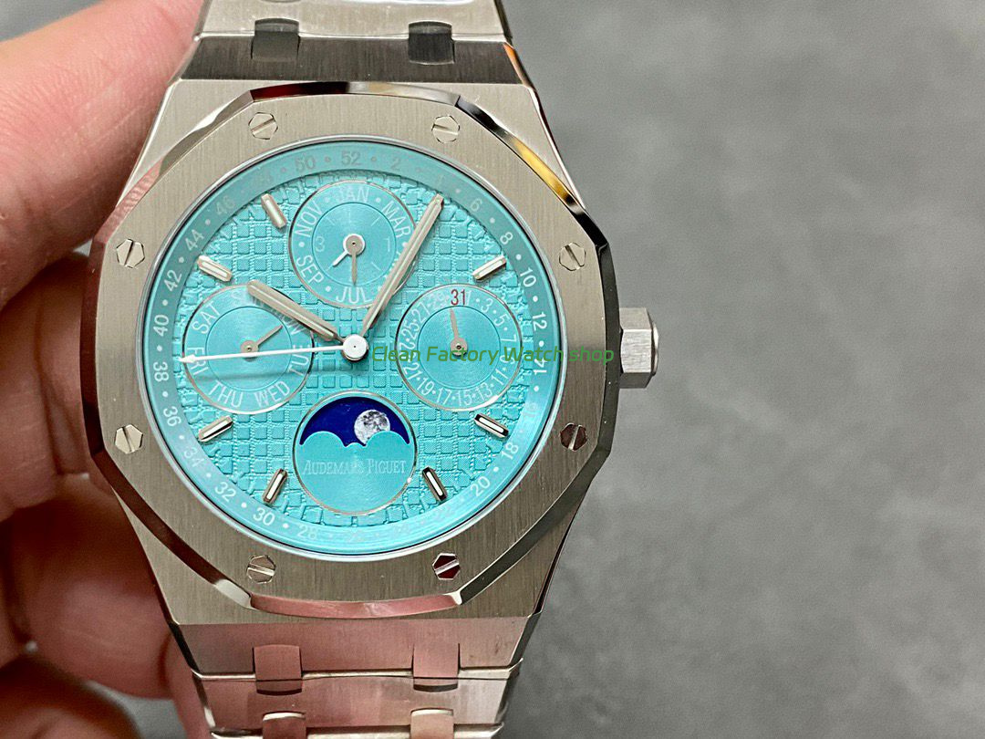 APS Factory Audemars Piguet Royal Oak Perpetual Calendar 26613ST.OO .1220ST.01 41mm Full Steel SKY Blue Dial 5 Clean Factory Watch