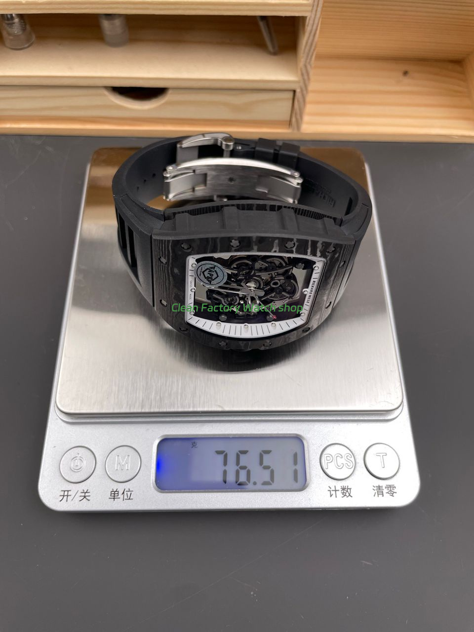 APS Factory Richard Mille RM 055 42.7mm Carbon Fiber Rubber Strap Skeletonized White Dial (3) APS Factory Richard Mille RM 055 42.7mm Carbon Fiber Rubber Strap Skeletonized White Dial (3)