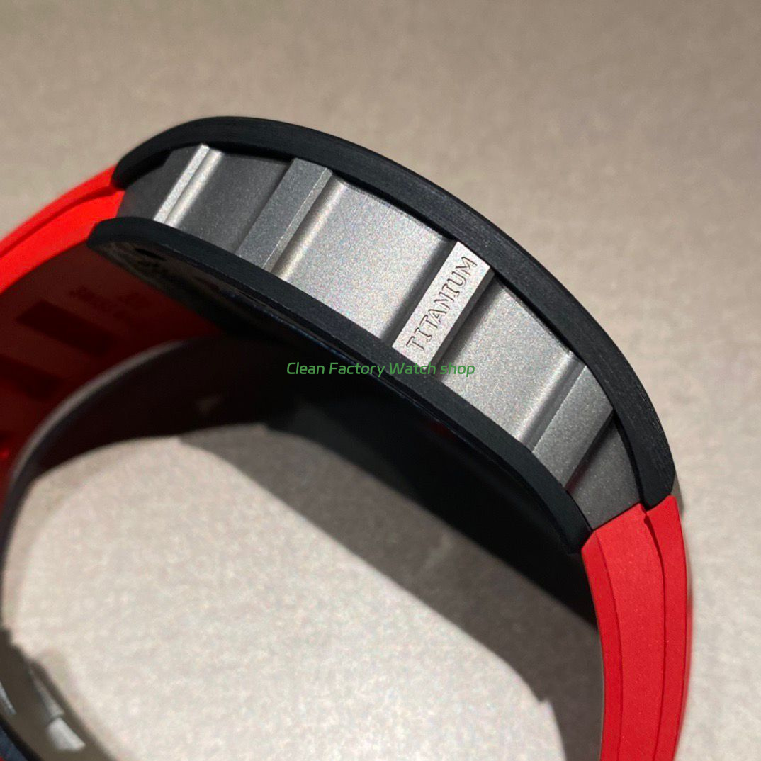 APS Factory Richard Mille RM 055 42.7mm Titanium Red Rubber Strap Skeletonized Black Dial (2) APS Factory Richard Mille RM 055 42.7mm Titanium Red Rubber Strap Skeletonized Black Dial (2)