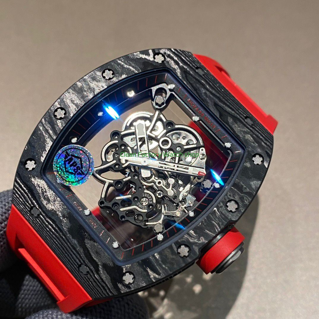 APS Factory Richard Mille RM 055 42.7mm Titanium Red Rubber Strap Skeletonized Black Dial (5) APS Factory Richard Mille RM 055 42.7mm Titanium Red Rubber Strap Skeletonized Black Dial (5)