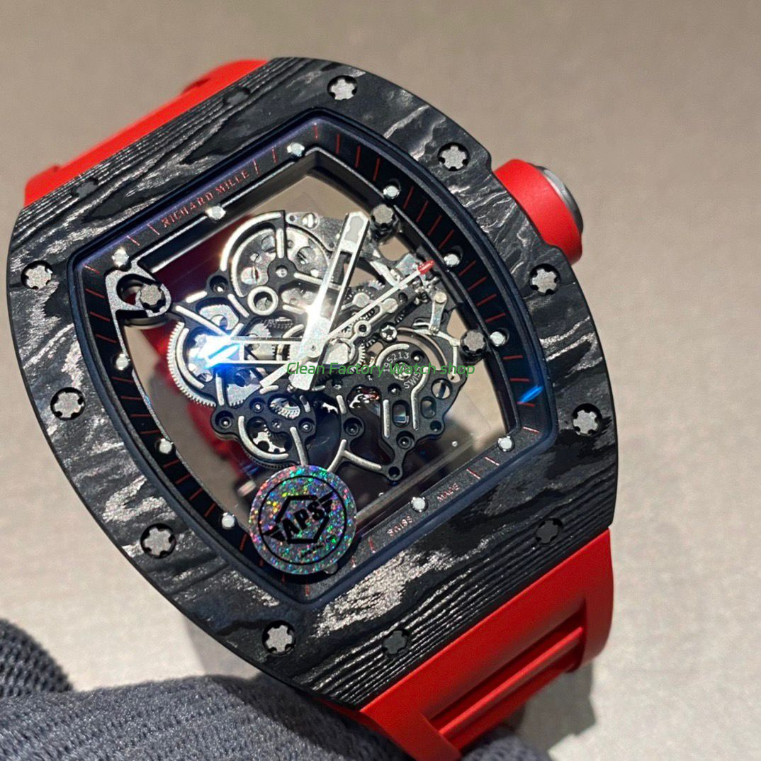 APS Factory Richard Mille RM 055 42.7mm Titanium Red Rubber Strap Skeletonized Black Dial (7) APS Factory Richard Mille RM 055 42.7mm Titanium Red Rubber Strap Skeletonized Black Dial (7)