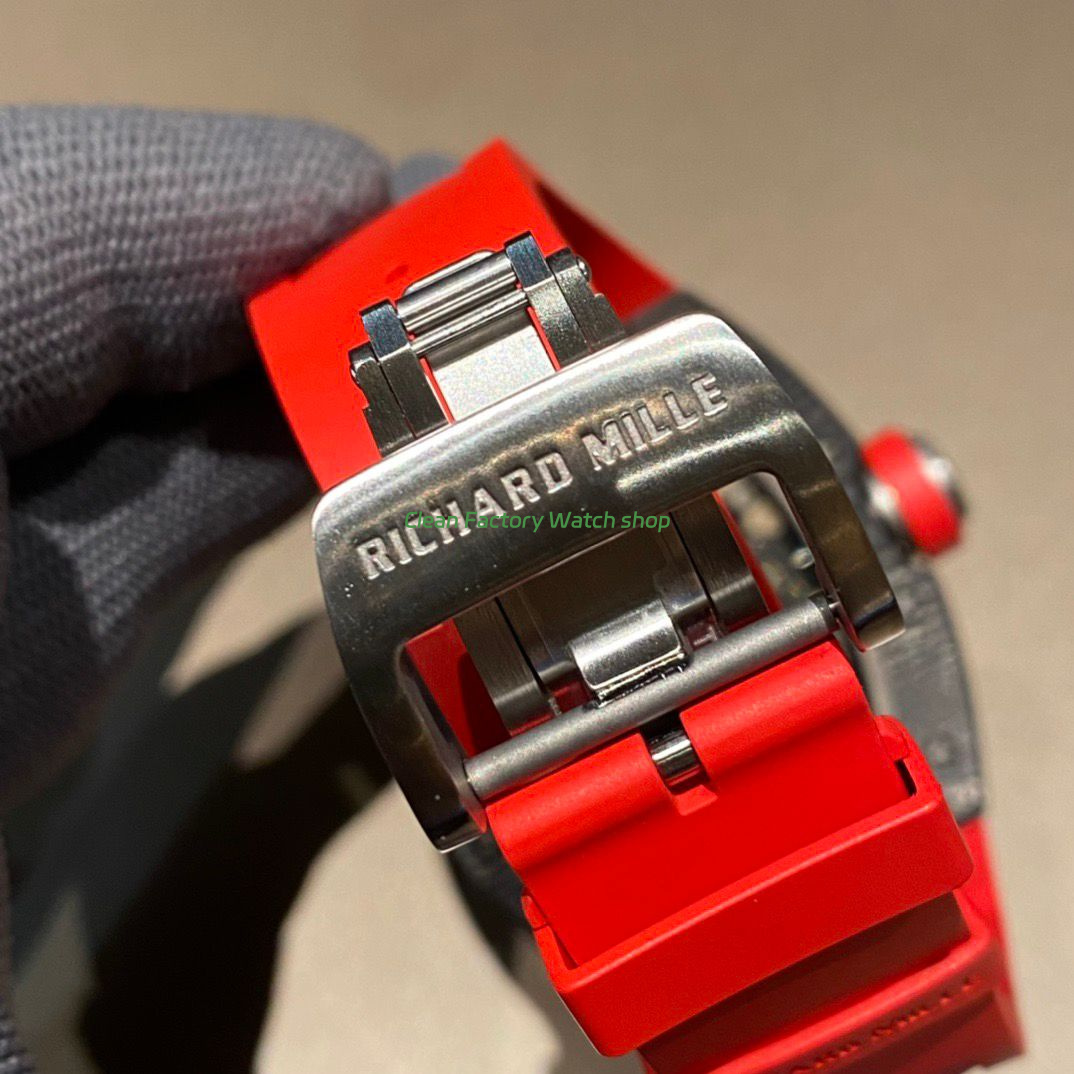 APS Factory Richard Mille RM 055 42.7mm Titanium Red Rubber Strap Skeletonized Black Dial (9) APS Factory Richard Mille RM 055 42.7mm Titanium Red Rubber Strap Skeletonized Black Dial (9)