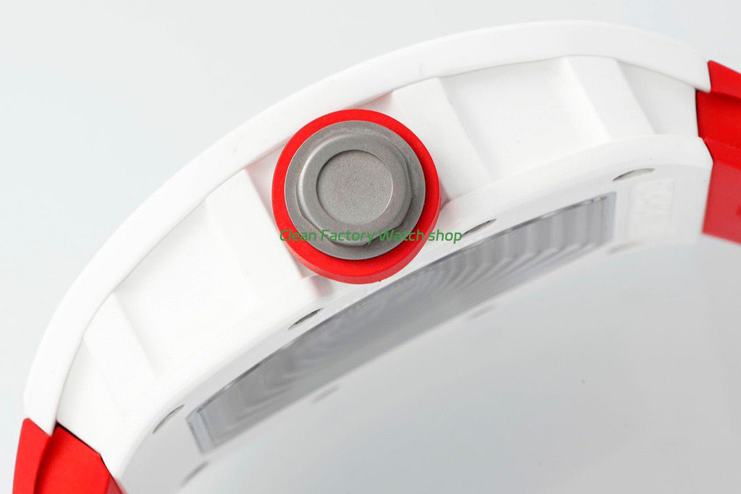 APS Factory Richard Mille RM 055 42.7mm White Ceramic White Rubber Strap Skeletonized Red Dial (7) APS Factory Richard Mille RM 055 42.7mm White Ceramic White Rubber Strap Skeletonized Red Dial (7)
