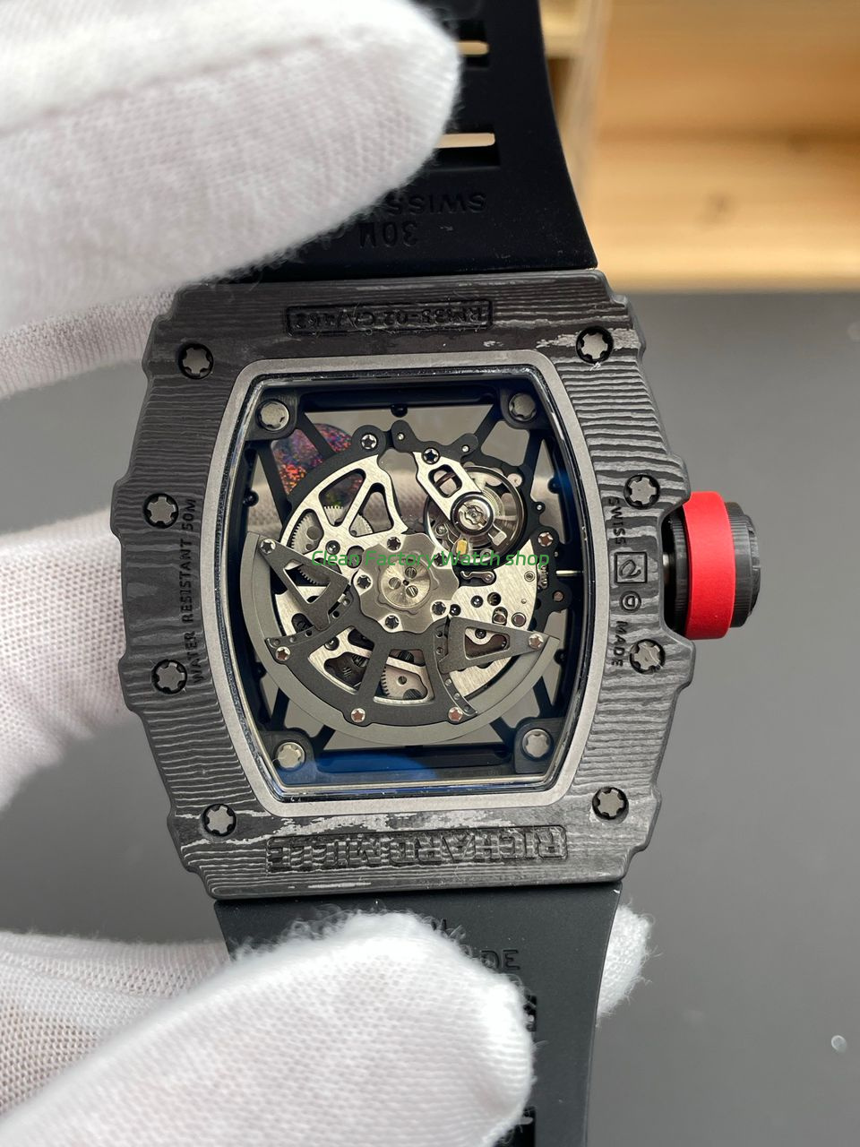APS Factory Richard Mille RM 35-02 44.5mm Black Carbon Fiber Black Rubber Strap Black Skeletonized Dial (3) APS Factory Richard Mille RM 35-02 44.5mm Black Carbon Fiber Black Rubber Strap Black Skeletonized Dial (3)