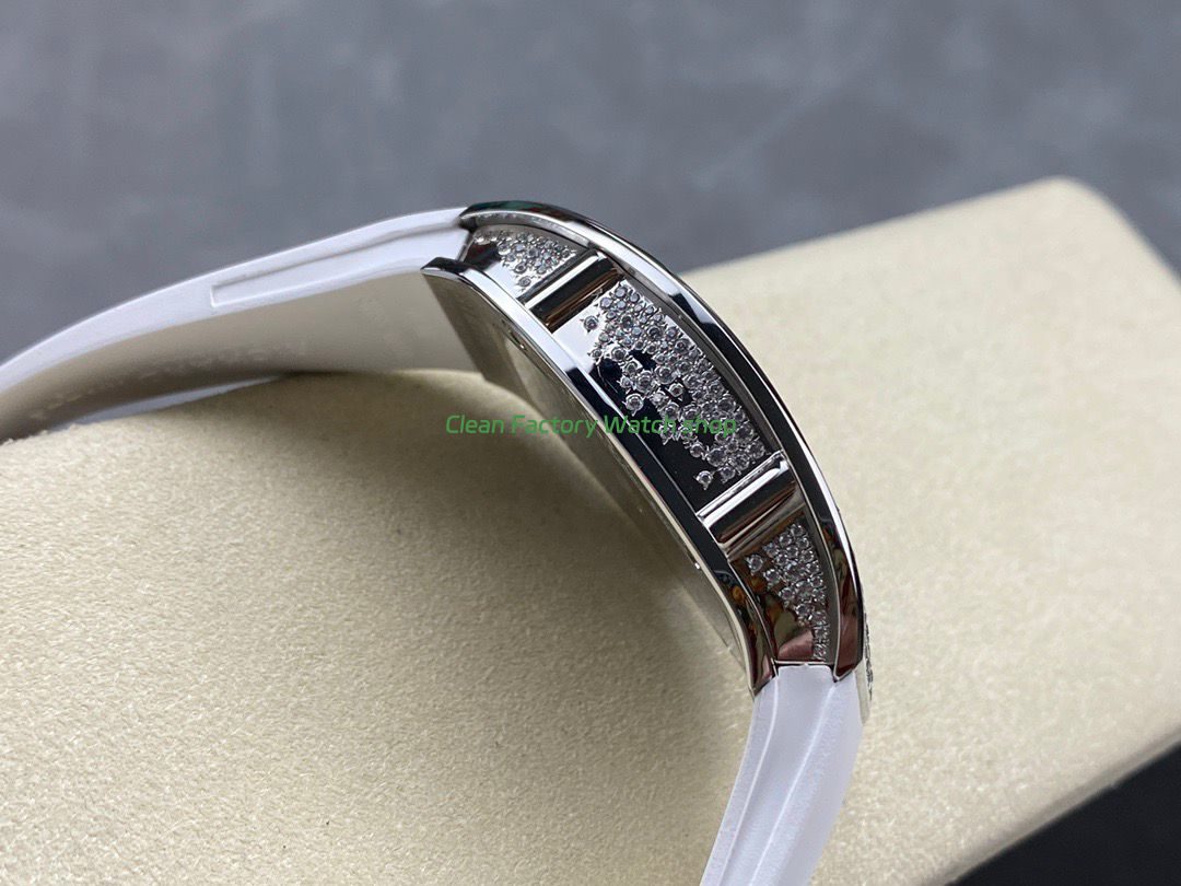 BBA Factory Richard Mille RM 07 31.4mm Diamond Bezel White Rubber Strap Skeletonized White Dial (4) BBA Factory Richard Mille RM 07 31.4mm Diamond Bezel White Rubber Strap Skeletonized White Dial (4)