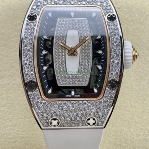 BBA Factory Richard Mille RM 07 31.4mm Diamond Bezel White Rubber Strap Skeletonized White Dial 18 BBA Factory Richard Mille RM 07 31.4mm Diamond Bezel White Rubber Strap Skeletonized White Dial 9 Clean Factory Watch