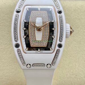BBA Factory Richard Mille RM 07 31.4mm Diamond White Ceramic White Rubber Strap Skeletonized White Dial 12 BBA Factory Richard Mille RM 07 31.4mm Diamond White Ceramic White Rubber Strap Skeletonized White Dial 7 Clean Factory Watch