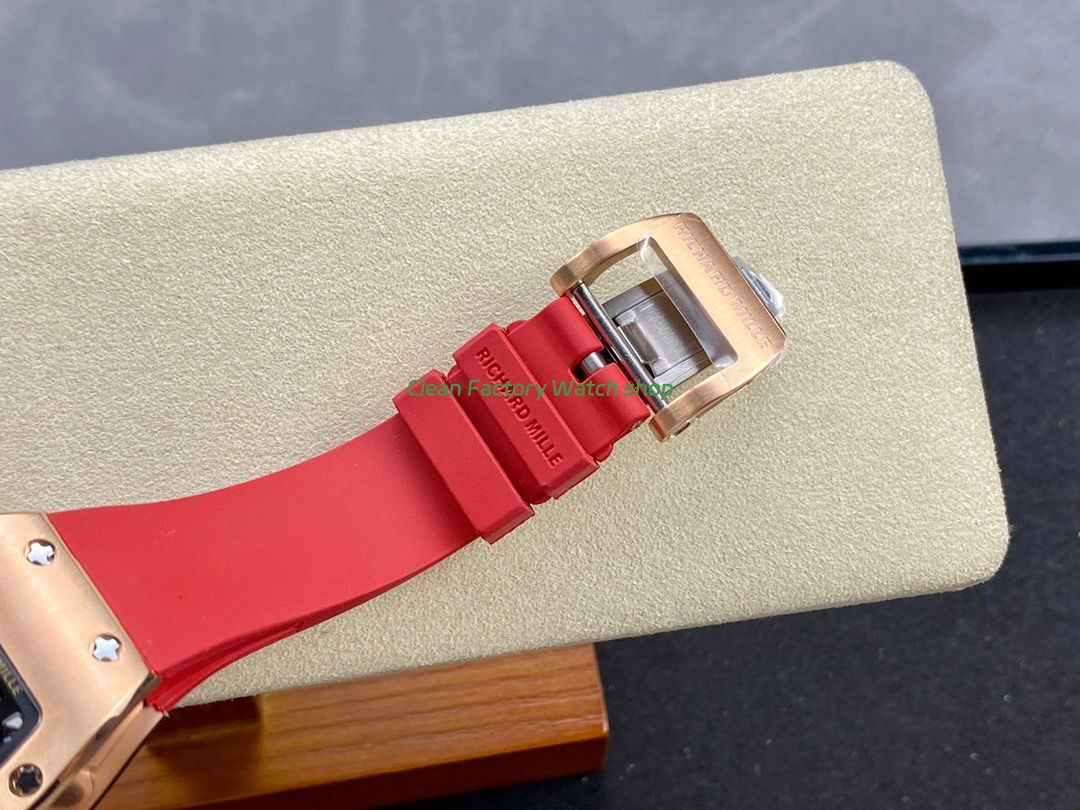 BBA Factory Richard Mille RM 07 31.4mm Rose Gold Red Rubber Strap Skeletonized Red Dial (4) BBA Factory Richard Mille RM 07 31.4mm Rose Gold Red Rubber Strap Skeletonized Red Dial (4)