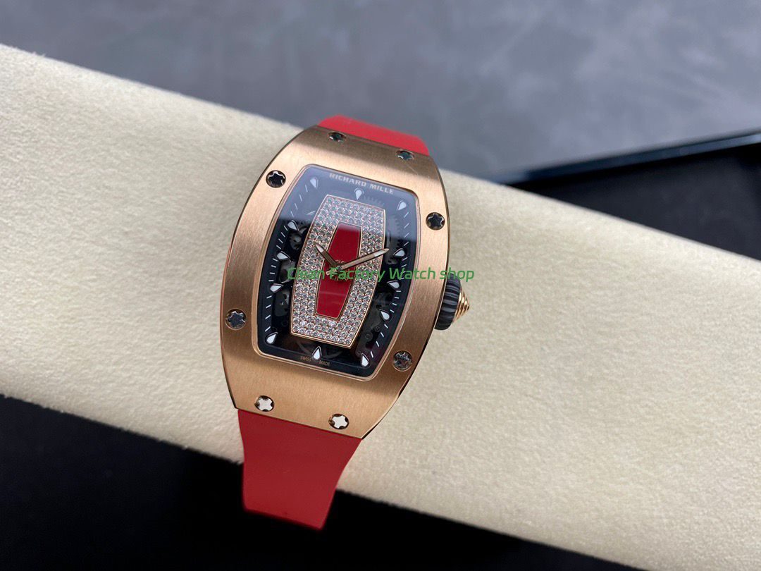 BBA Factory Richard Mille RM 07 31.4mm Rose Gold Red Rubber Strap Skeletonized Red Dial (5) BBA Factory Richard Mille RM 07 31.4mm Rose Gold Red Rubber Strap Skeletonized Red Dial (5)