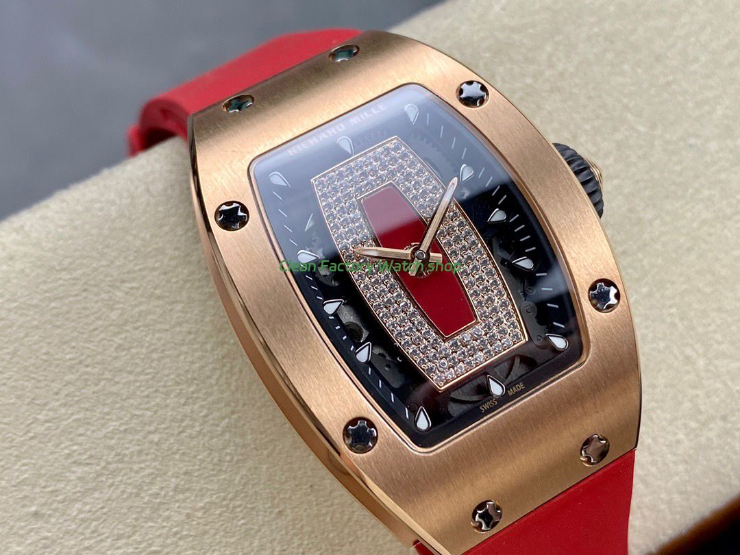 BBA Factory Richard Mille RM 07 31.4mm Rose Gold Red Rubber Strap Skeletonized Red Dial (7) BBA Factory Richard Mille RM 07 31.4mm Rose Gold Red Rubber Strap Skeletonized Red Dial (7)