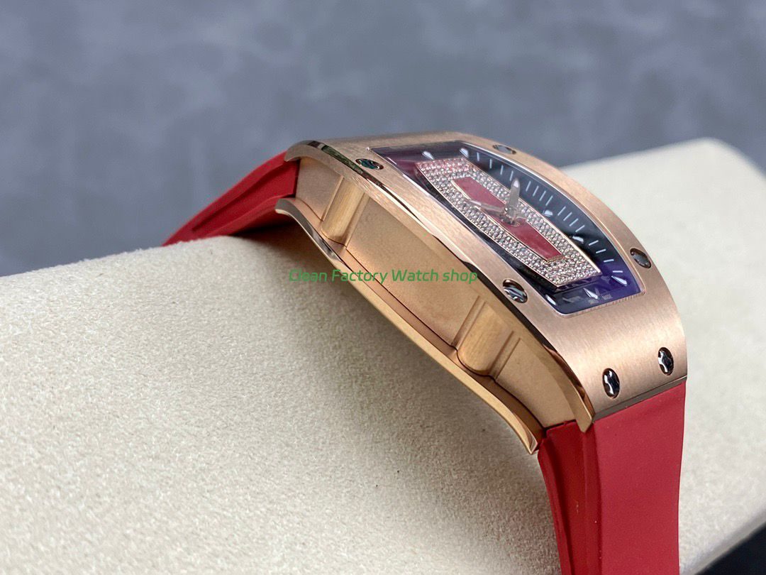 BBA Factory Richard Mille RM 07 31.4mm Rose Gold Red Rubber Strap Skeletonized Red Dial (8) BBA Factory Richard Mille RM 07 31.4mm Rose Gold Red Rubber Strap Skeletonized Red Dial (8)