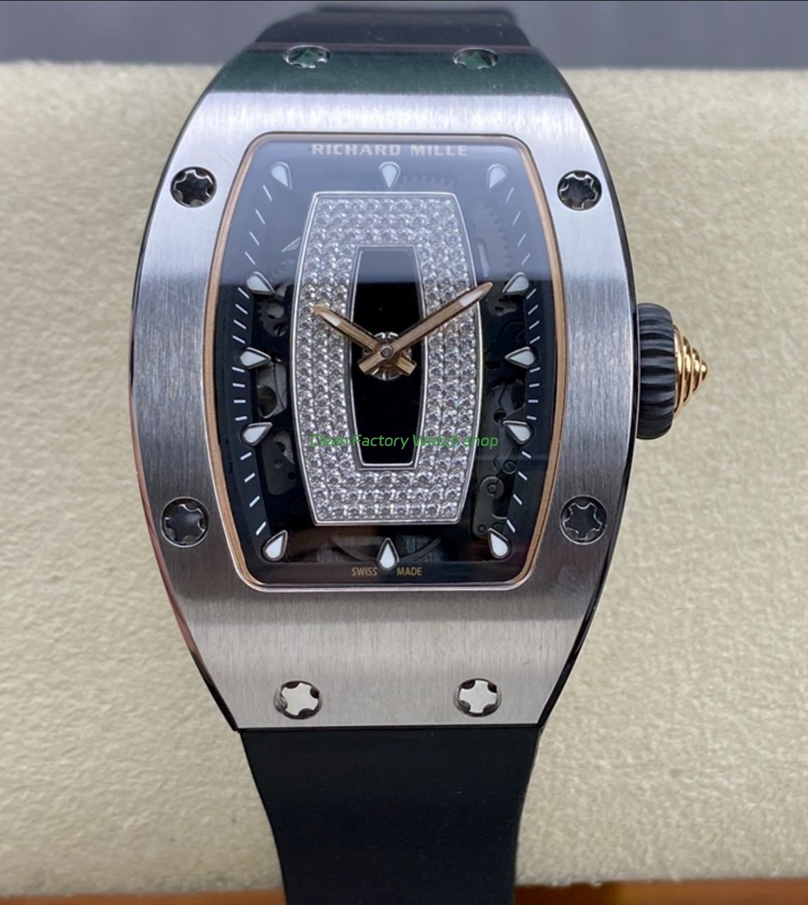 BBA Factory Richard Mille RM 07 31.4mm Steel Black Rubber Strap Skeletonized Black Dial 1 BBA Factory Richard Mille RM 07 31.4mm Steel Black Rubber Strap Skeletonized Black Dial 6 Clean Factory Watch