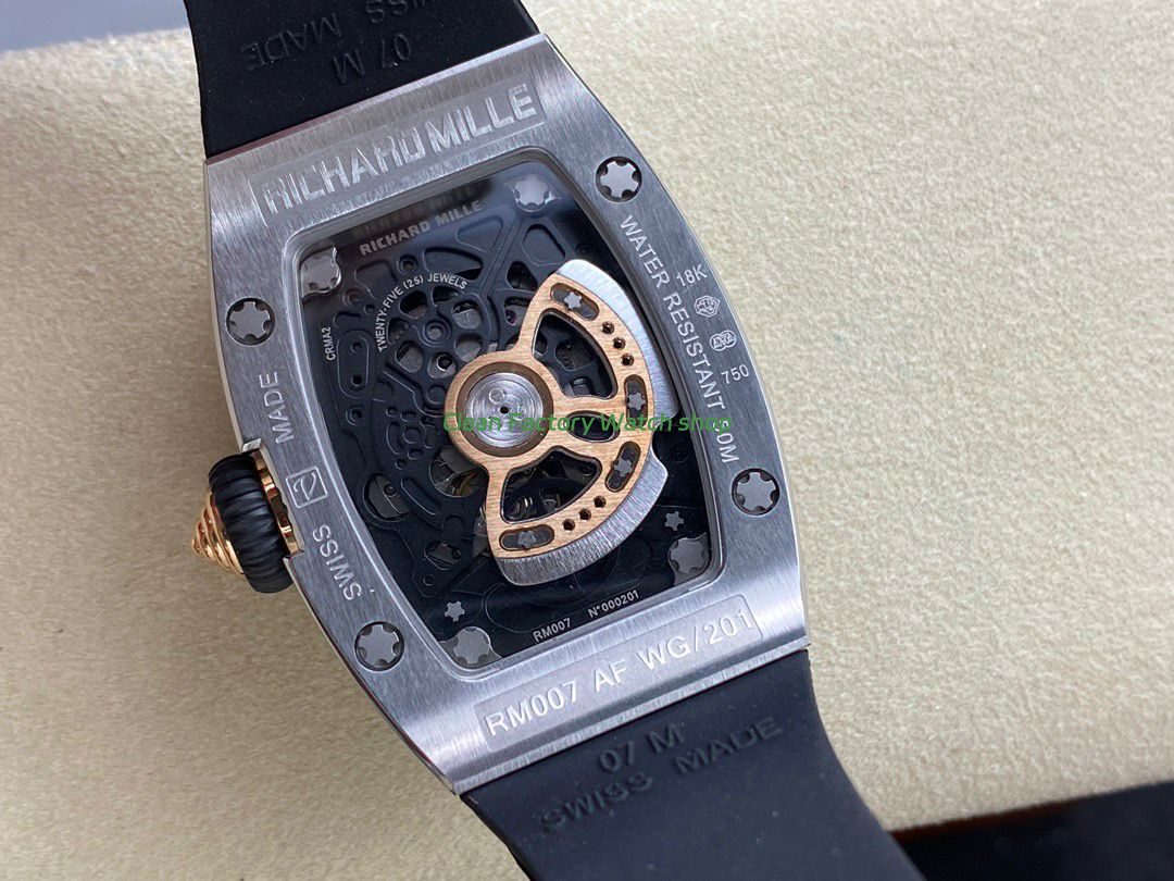 BBA Factory Richard Mille RM 07 31.4mm Steel Black Rubber Strap Skeletonized Black Dial (9) BBA Factory Richard Mille RM 07 31.4mm Steel Black Rubber Strap Skeletonized Black Dial (9)
