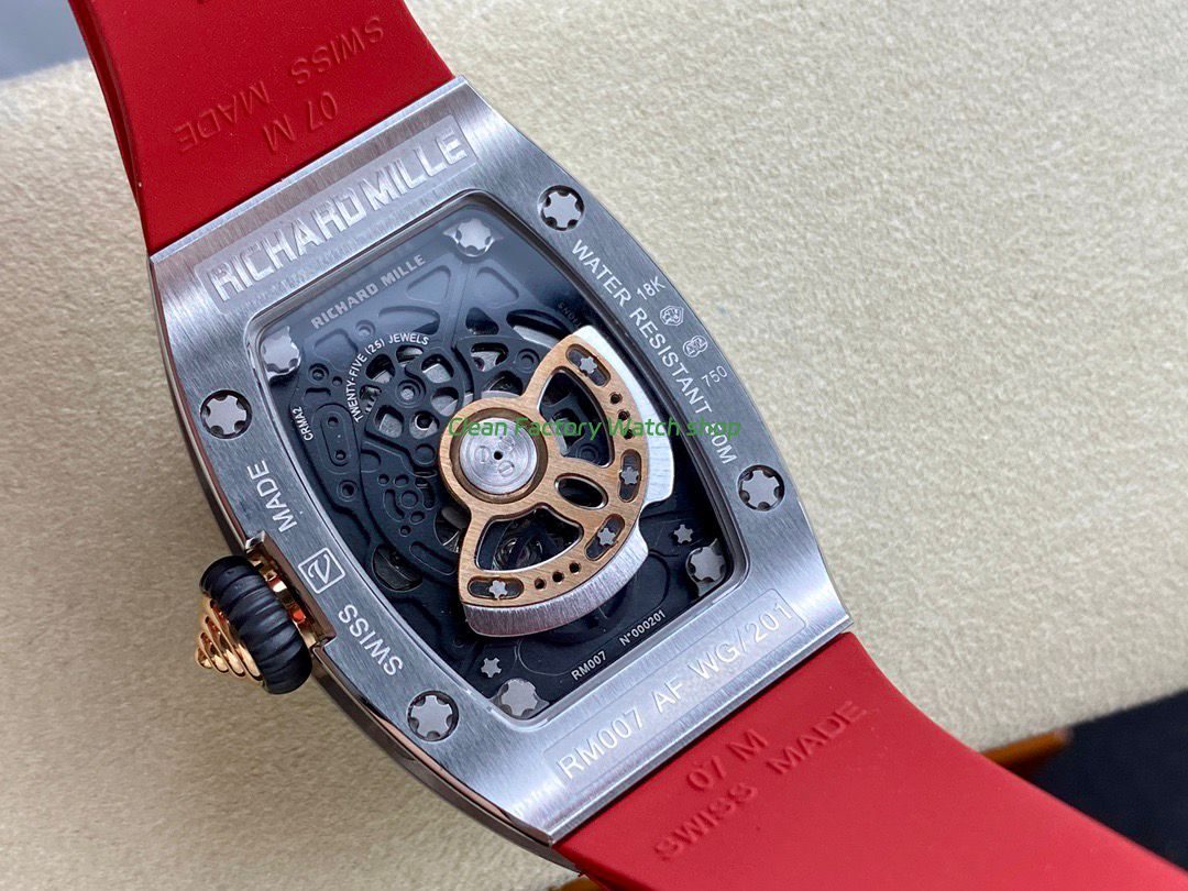 BBA Factory Richard Mille RM 07 31.4mm Steel Red Rubber Strap Skeletonized Red Dial (2) BBA Factory Richard Mille RM 07 31.4mm Steel Red Rubber Strap Skeletonized Red Dial (2)