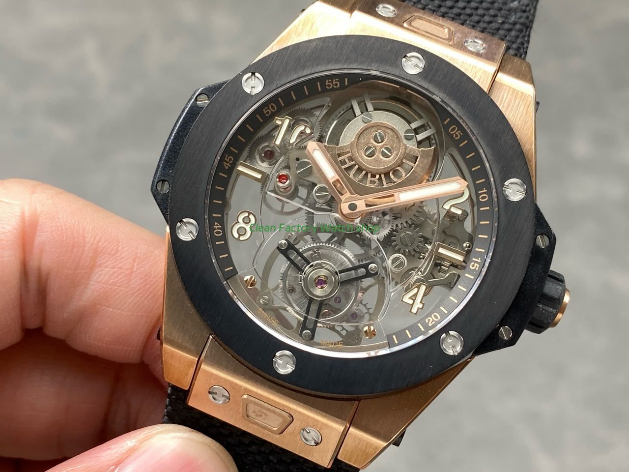 HB Factory Hublot Big Bang Tourbillon 429.NS.0170.RX.YOS 45mm Rose Gold Canvas Strap C (3) HB Factory Hublot Big Bang Tourbillon 429.NS.0170.RX.YOS 45mm Rose Gold Canvas Strap C (3)