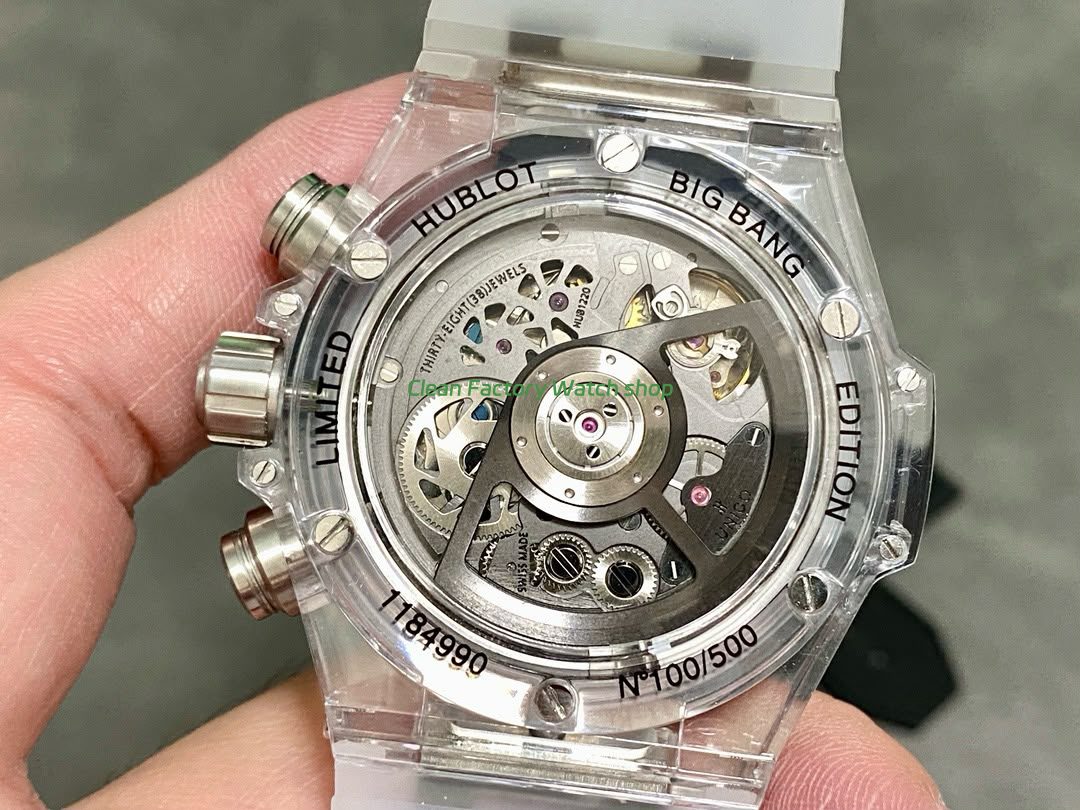 HB Factory Hublot Big Bang Unico 45mm 411.JX.4802.RT Synthetic Crystal Rubber Strap Skeletonized Dial (5) HB Factory Hublot Big Bang Unico 45mm 411.JX.4802.RT Synthetic Crystal Rubber Strap Skeletonized Dial (5)