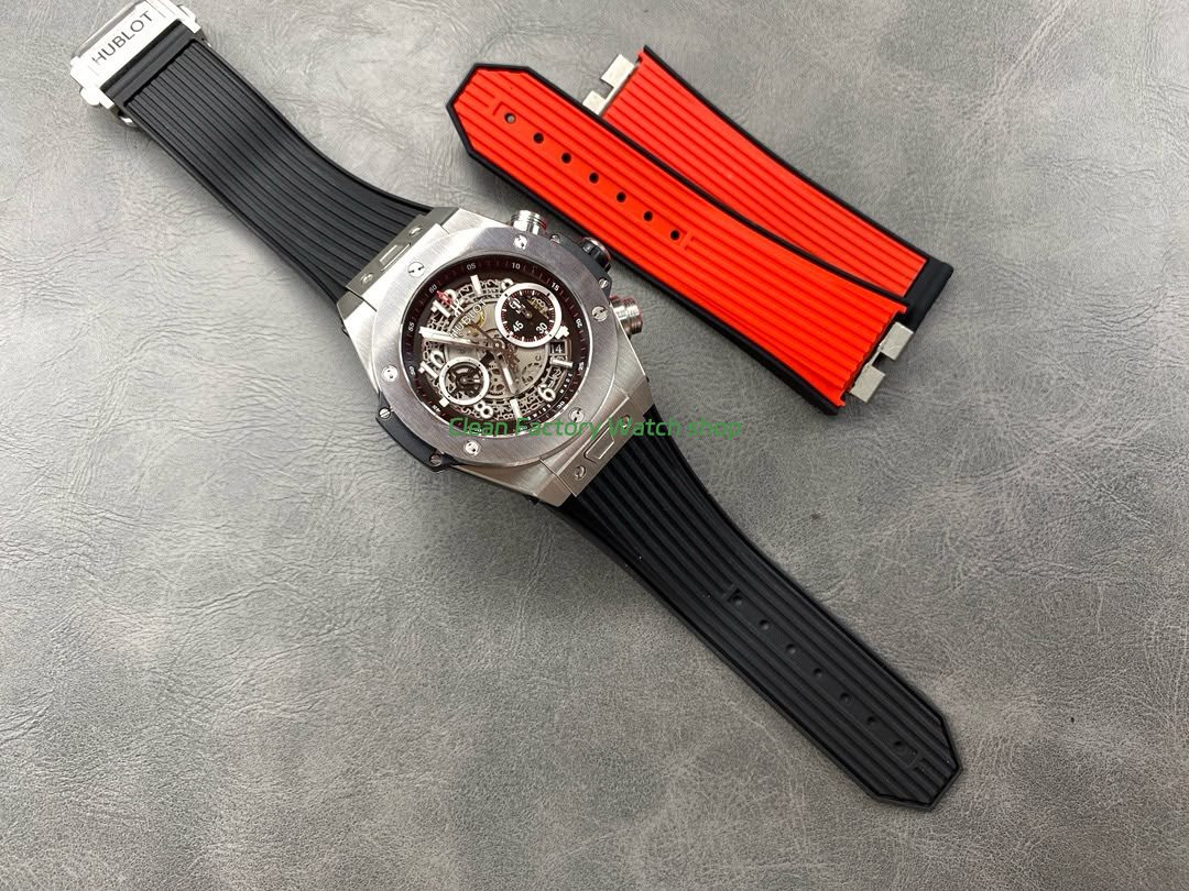 HB Factory Hublot Big Bang Unico 45mm 411.NX.1170.RX Titanium Rubber Strap Skeletonized Dial (1) HB Factory Hublot Big Bang Unico 45mm 411.NX.1170.RX Titanium Rubber Strap Skeletonized Dial (1)